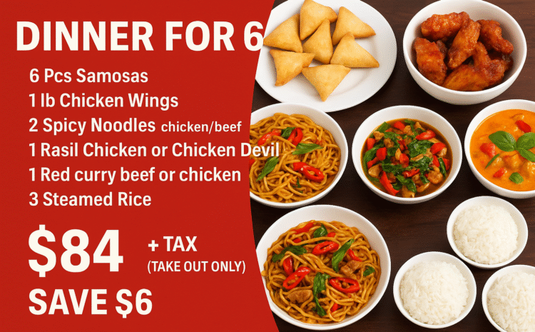  Exclusive Dinner for 6 at Thai on Rock